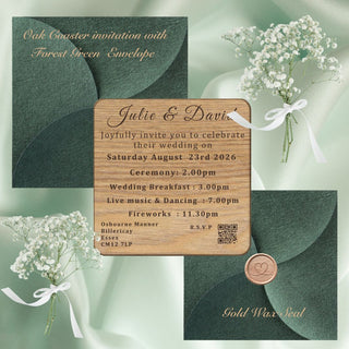 Personalised Wooden Wedding Invitation Coaster