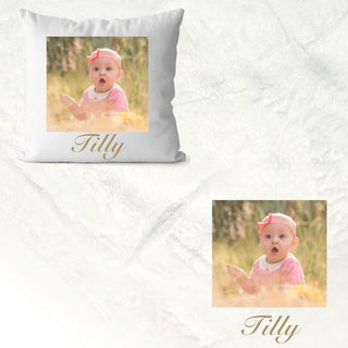 Baby photo blanket and cushion set
