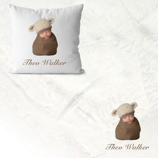 Baby photo blanket and cushion set