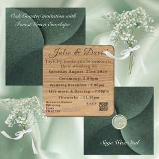 Personalised Wooden Wedding Invitation Coaster