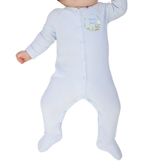 Personalised cotton baby sleepsuit