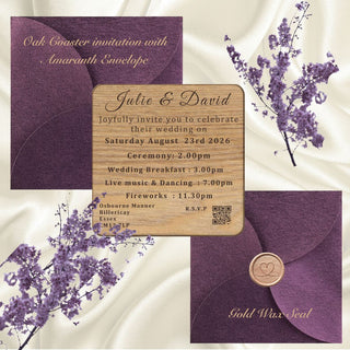 Personalised Wooden Wedding Invitation Coaster