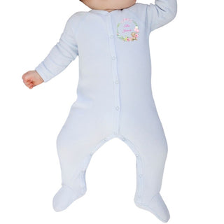 Personalised cotton baby sleepsuit