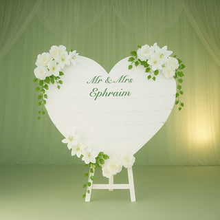 White Wooden Heart Shape  Wedding Decoration