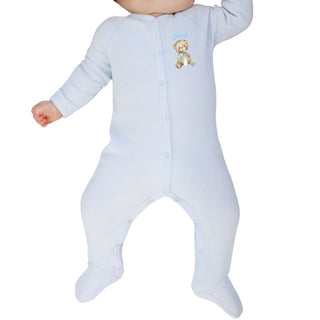Personalised cotton baby sleepsuit