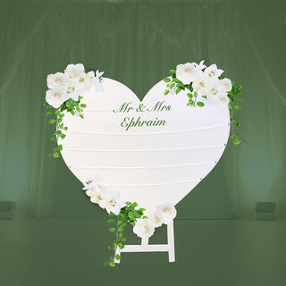 White Wooden Heart Shape  Wedding Decoration