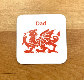 Welsh dragon personalised coaster