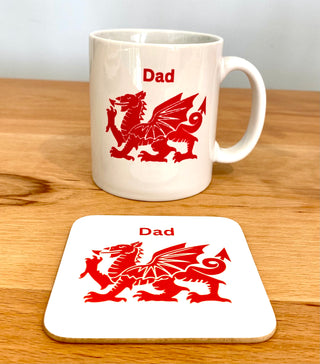 Welsh Dragon Mug and coaster set