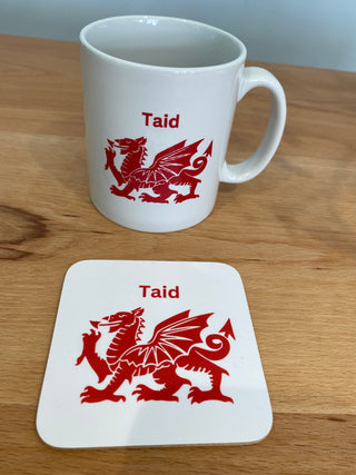 Welsh Dragon Mug and coaster set