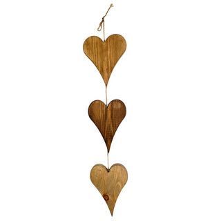 Hanging Wooden Hearts Mobile