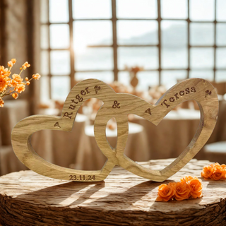 Personalised Couples Wooden Hearts