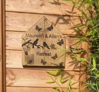 Wooden Birds and  Butterflies Garden Sign