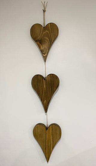 Hanging Wooden Hearts Mobile