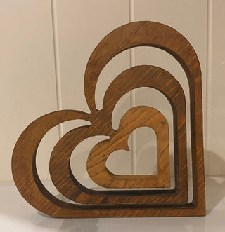 Wooden Hearts Decoration