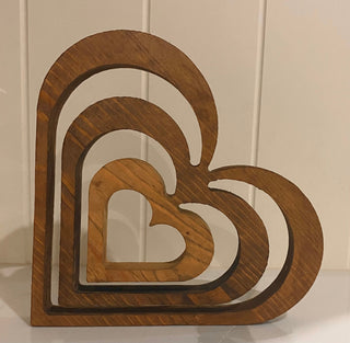 Wooden Hearts Decoration