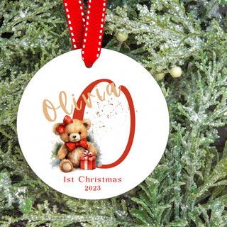 Personalised Baby girl first Christmas ornament