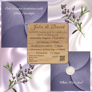 Personalised Wooden Wedding Invitation Coaster