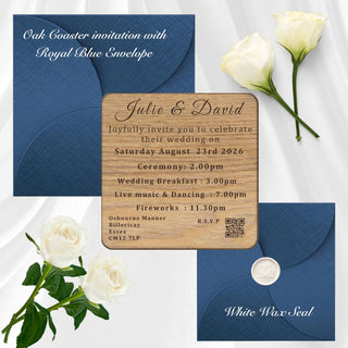 Personalised Wooden Wedding Invitation Coaster