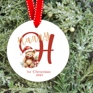 Personalised Baby boy first Christmas ornament