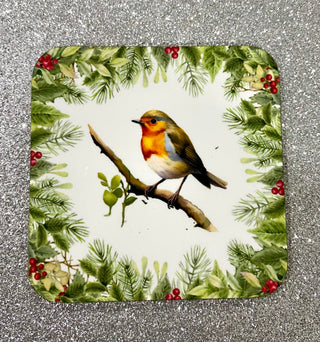 Christmas Robin coasters