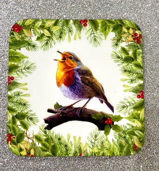 Christmas Robin coasters